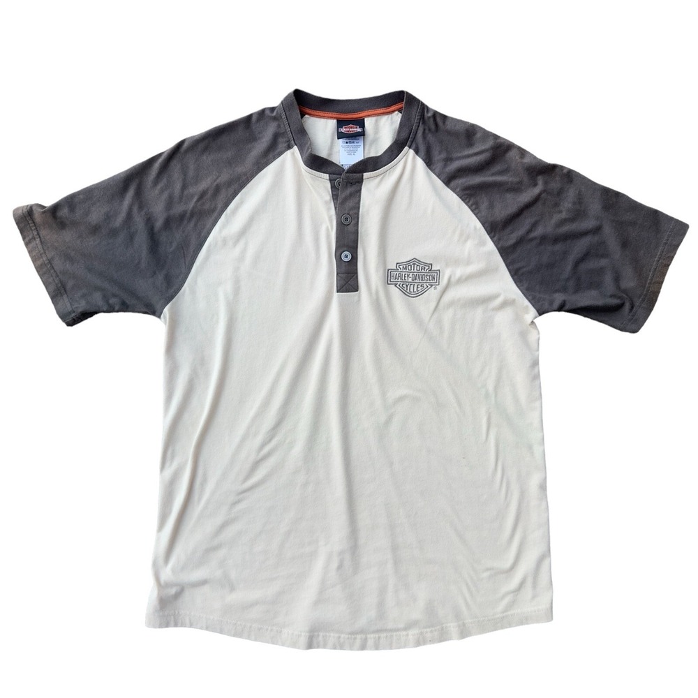 Harley Davidson Men's XL‎ Henley Short Sleeve Shirt Crew Barnett El Paso Texas